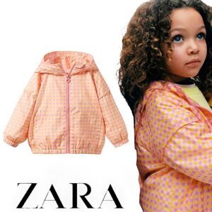ZARA Kids | Orange | GINGHAM NYLON RAINCOAT